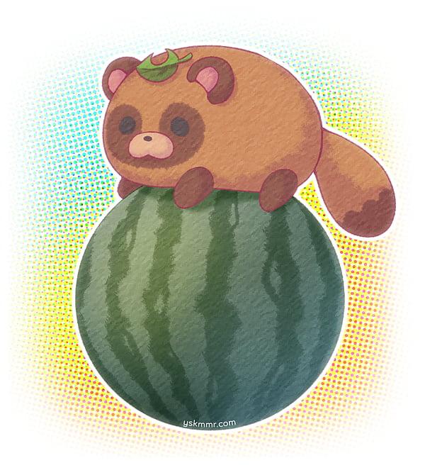 夢に出てきたスイカたぬぷっぷー