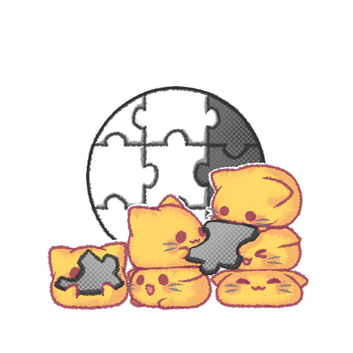 ジグソーパズルになったアイコン(で遊ぶblobcat)